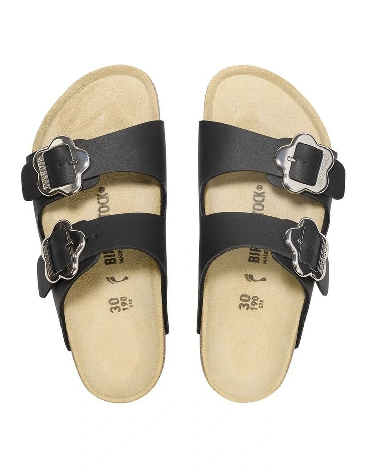 Arizona Flower Buckle Sandals in Black image 2