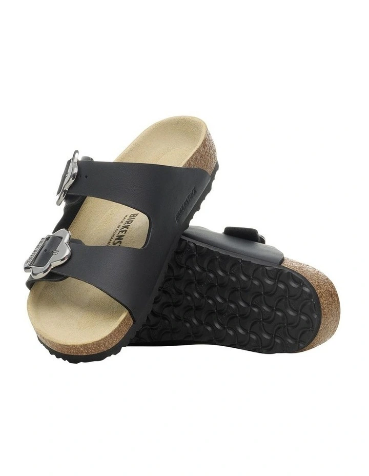 Arizona Flower Buckle Sandals in Black image 3