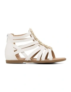 Angie Bloom Sandals in White