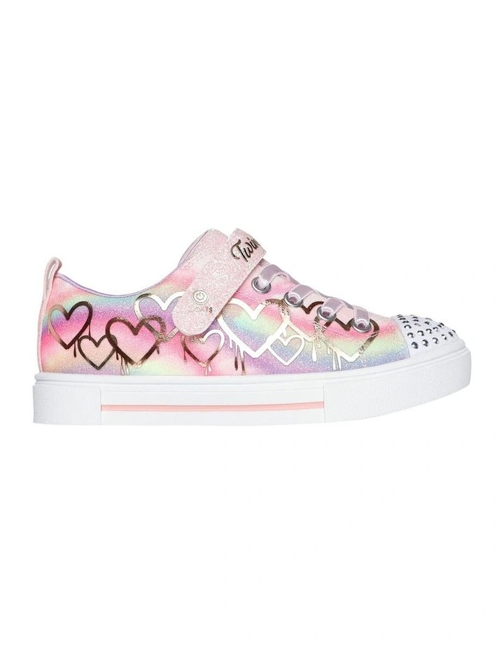 Twinkle Toes Ombre Love Youth Sneakers in Light Pink/Multi image 1