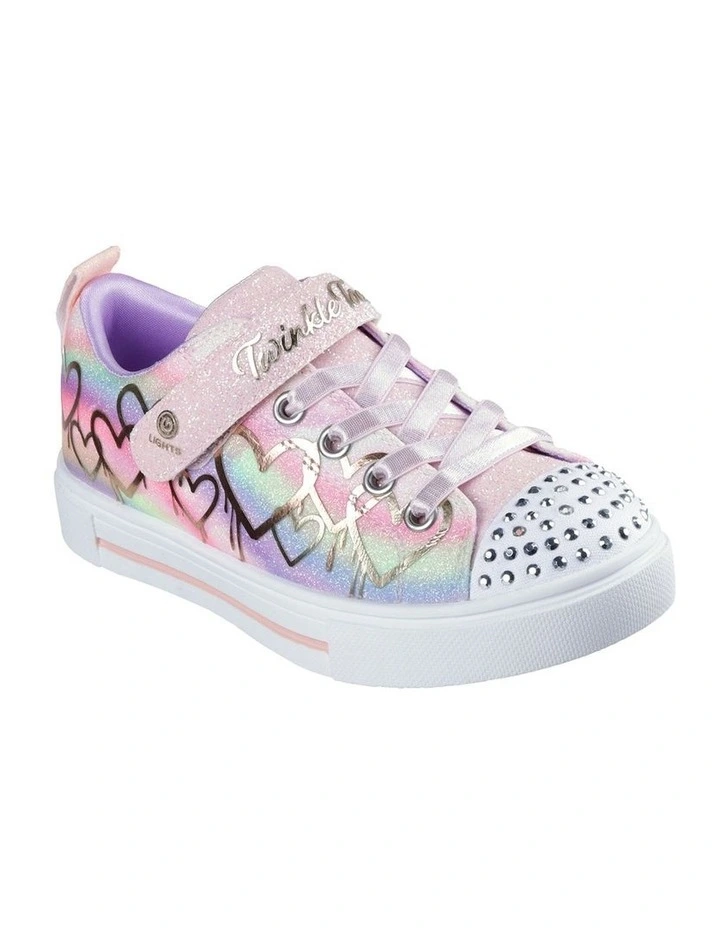 Twinkle Toes Ombre Love Youth Sneakers in Light Pink/Multi image 4