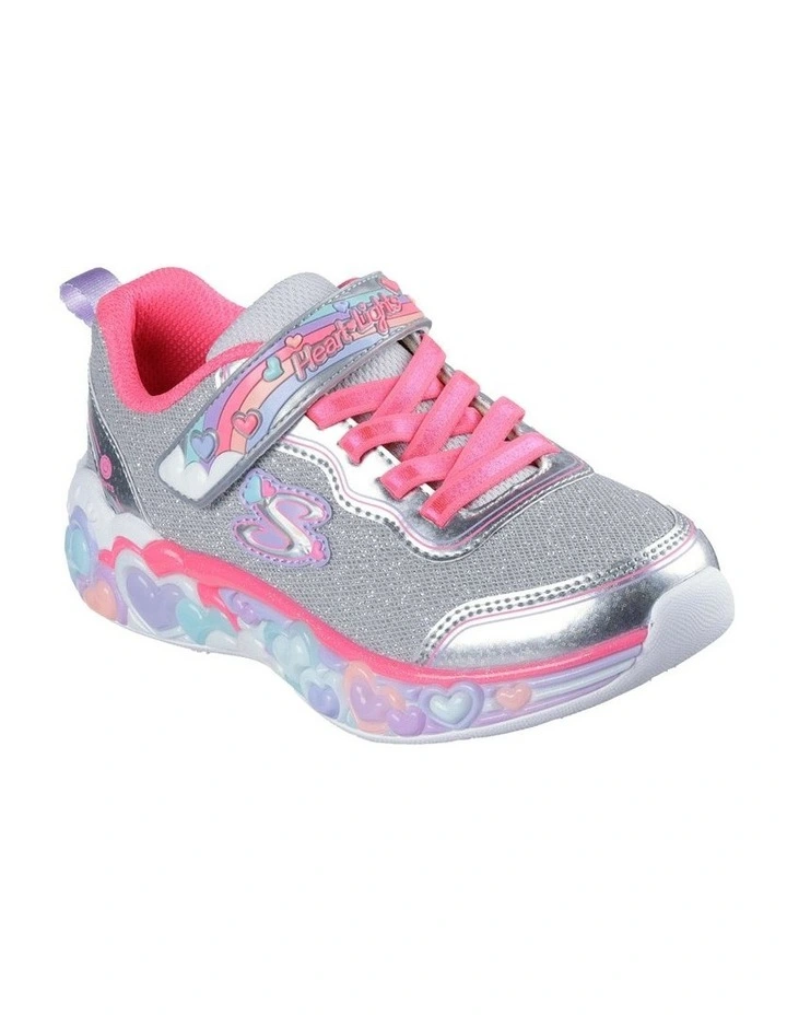 Eternal Hearts Lights Youth Sneakers in Silver image 4