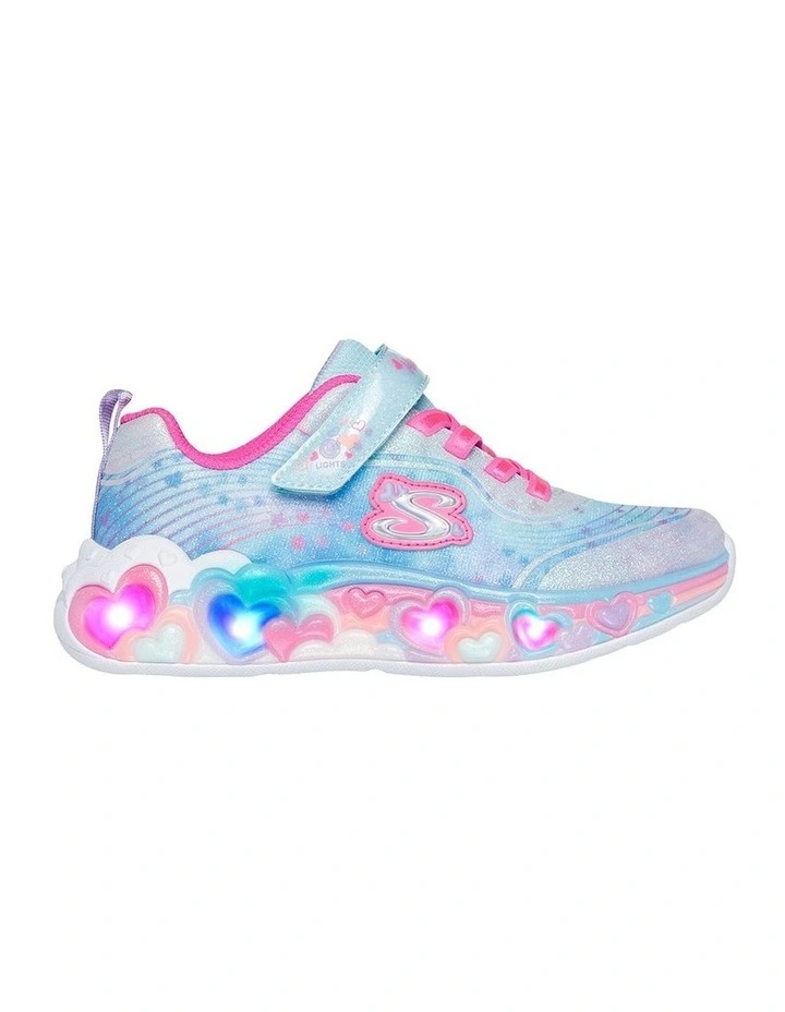 Eternal Hearts Lights Youth Sneakers in Light Blue/Multi image 2