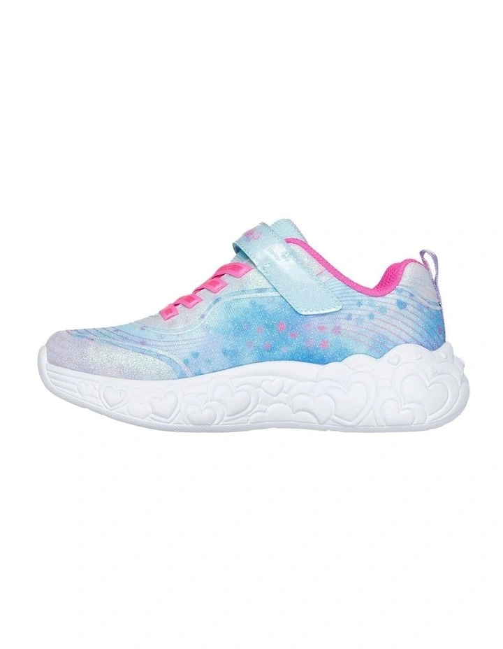Eternal Hearts Lights Youth Sneakers in Light Blue/Multi image 3