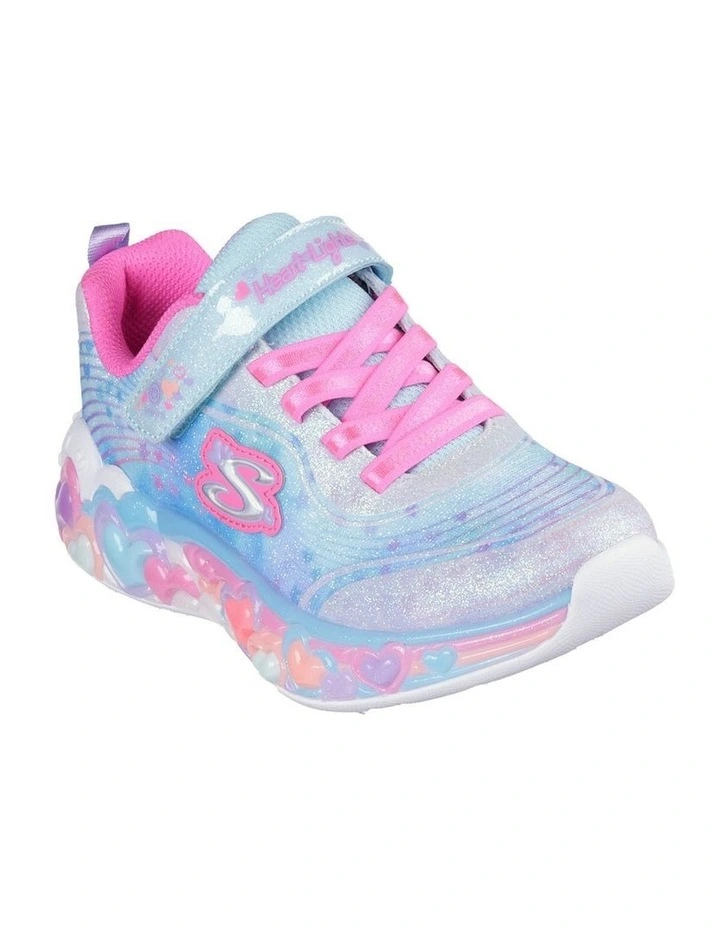 Eternal Hearts Lights Youth Sneakers in Light Blue/Multi image 4