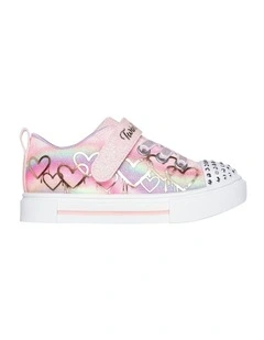 Twinkle Toes Sparks Ombre Love Infant Sneakers in Light Pink/Multi
