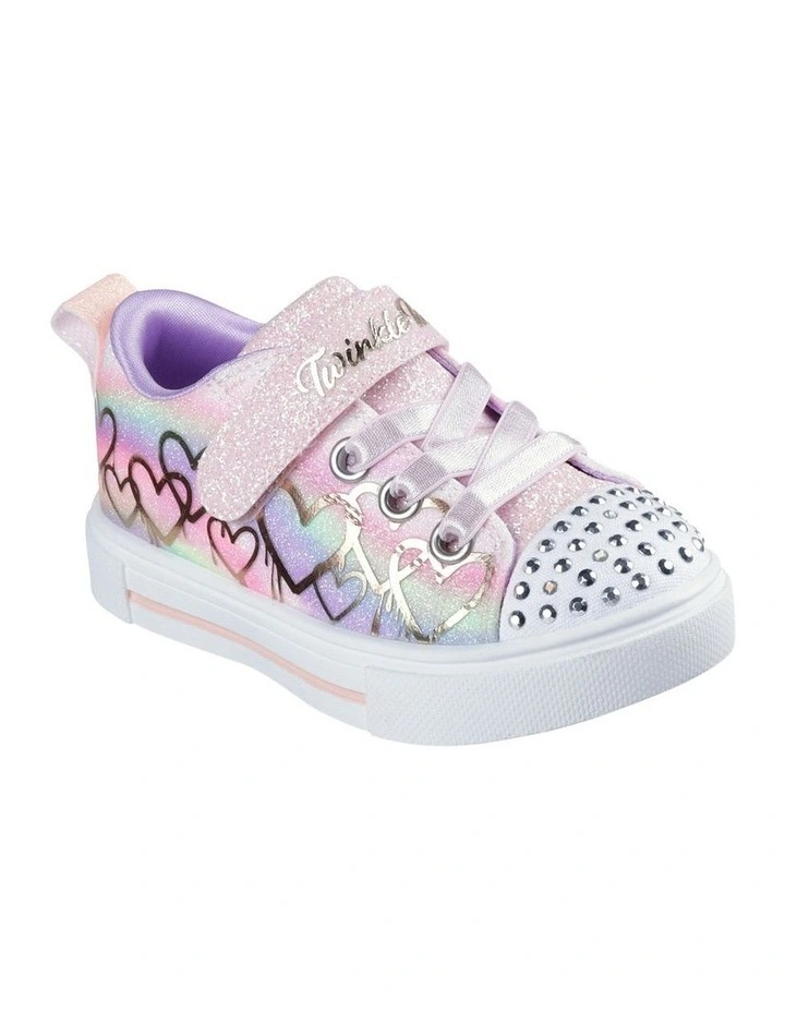 Twinkle Toes Sparks Ombre Love Infant Sneakers in Light Pink/Multi image 4