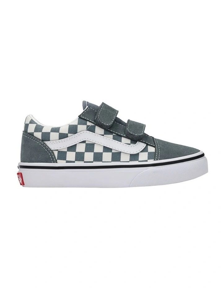 Old Skool V Check Youth Sneakers in Grey image 1