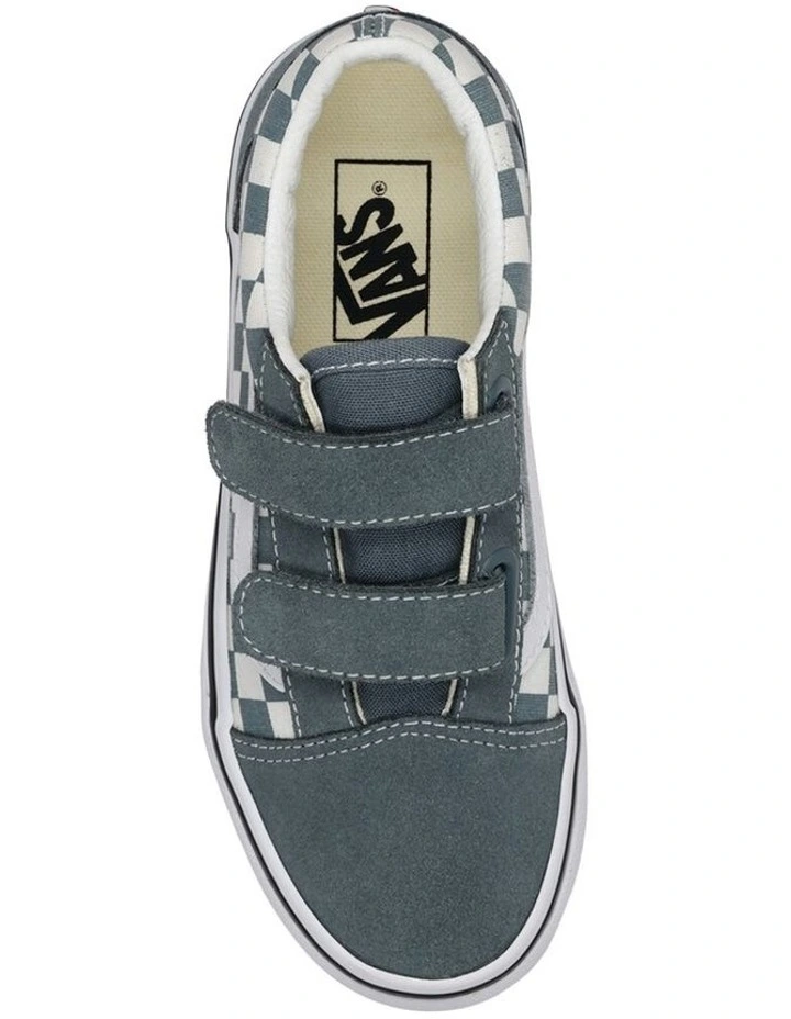 Old Skool V Check Youth Sneakers in Grey image 2