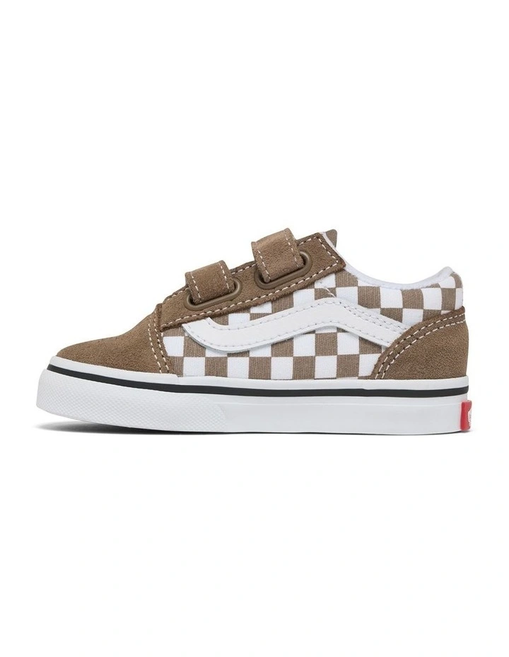 Old Skool V Check Infant Sneakers In Walnut image 2