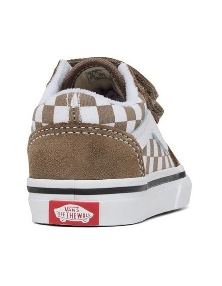 Old Skool V Check Infant Sneakers In Walnut image 3