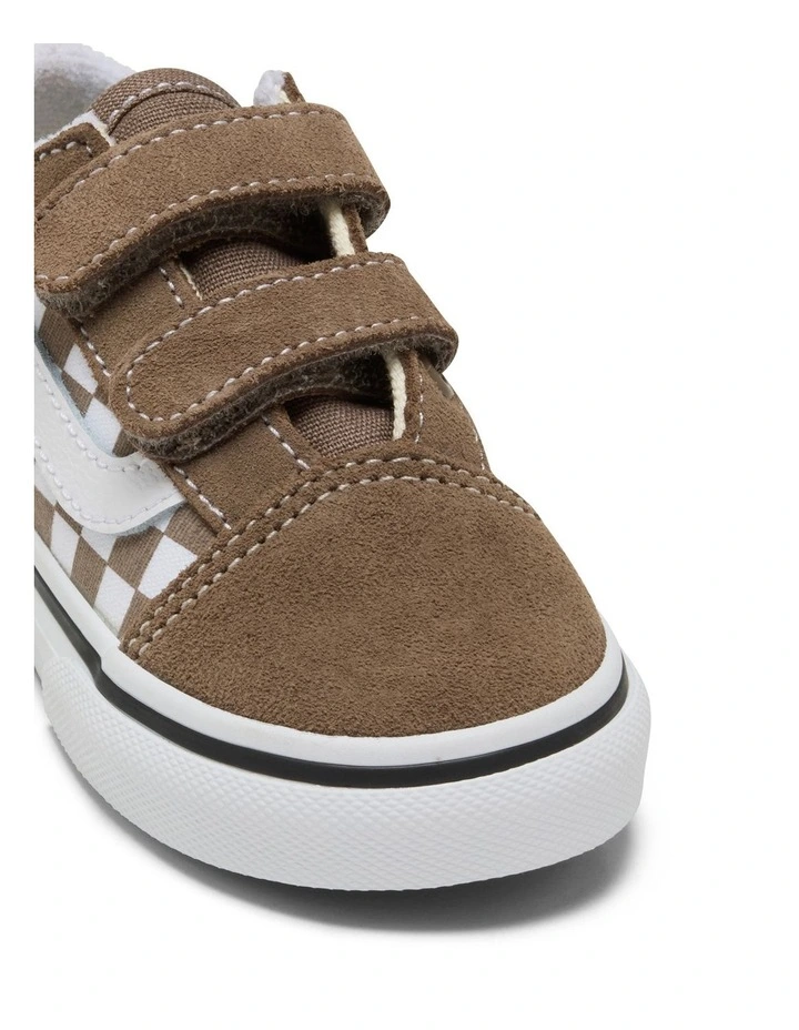 Old Skool V Check Infant Sneakers In Walnut image 4