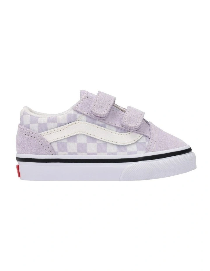 Old Skool V Check Infant Sneakers in Lilac image 1