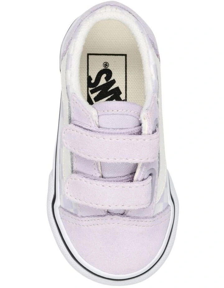 Old Skool V Check Infant Sneakers in Lilac image 2
