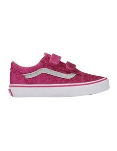 Old Skool Glitter V Youth Sneakers in Raspberry