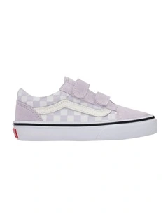 Old Skool V Check Youth Sneakers in Lilac