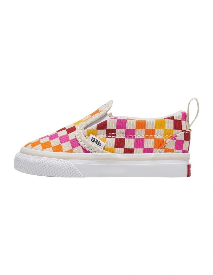 Slip On V Checkerboard Infant Sneakers In Rainbow image 2