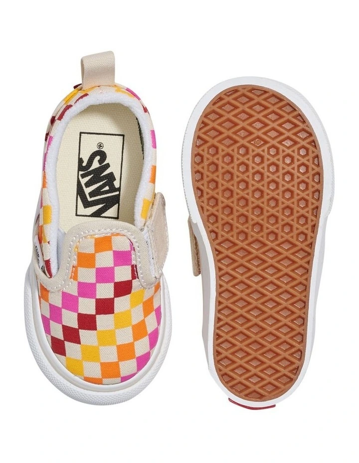 Slip On V Checkerboard Infant Sneakers In Rainbow image 3