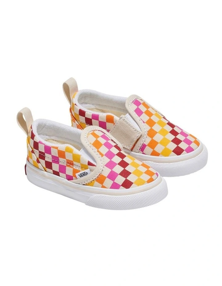 Slip On V Checkerboard Infant Sneakers In Rainbow image 4