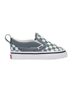 Slip On V Checkerboard Infant Sneakers in Grey