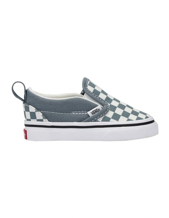 Slip On V Checkerboard Infant Sneakers in Grey image 1
