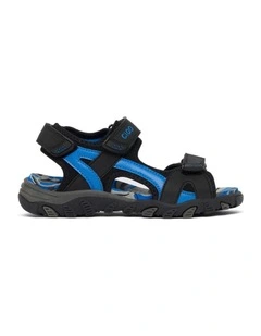 Hugh Sandals in Black/Blue