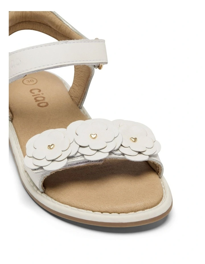 Gretel Youth Sandals in White image 4