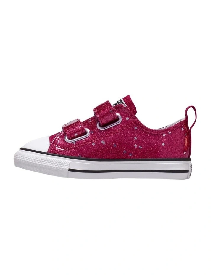 Chuck Taylor All Star 2V Glitter Stars Infant Sneakers In Bright Pink image 2