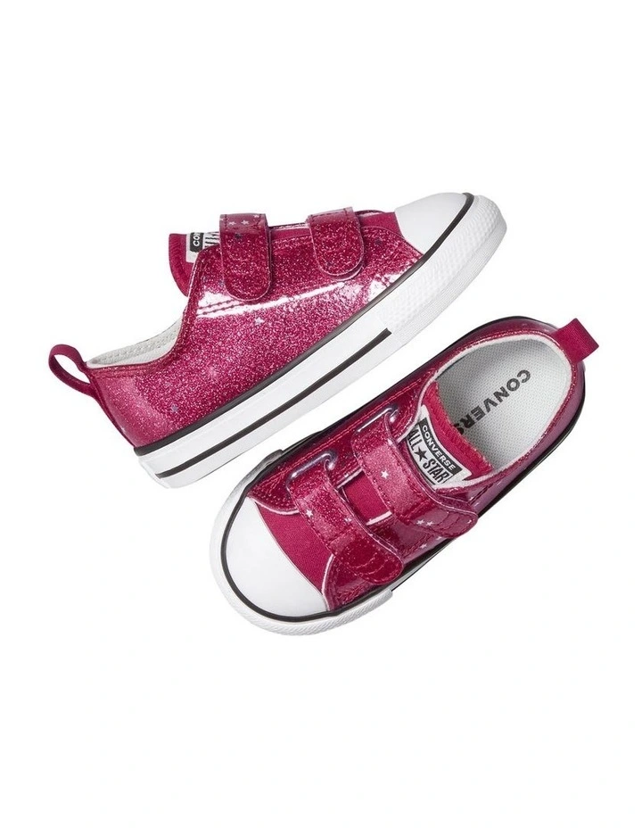 Chuck Taylor All Star 2V Glitter Stars Infant Sneakers In Bright Pink image 3