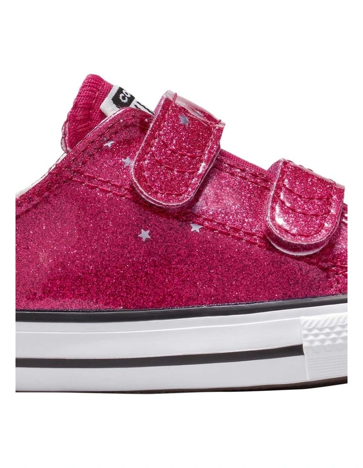 Chuck Taylor All Star 2V Glitter Stars Infant Sneakers In Bright Pink image 5