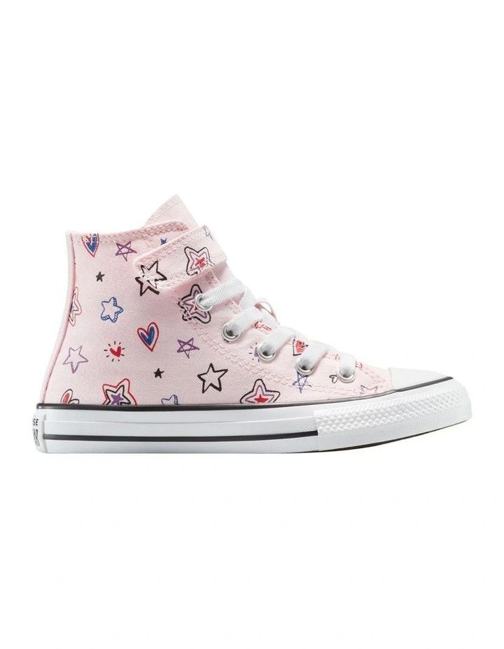 Chuck Taylor All Star Doodles Hi Youth Sneakers in Light Pink image 1