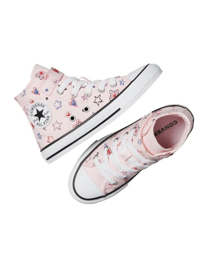 Chuck Taylor All Star Doodles Hi Youth Sneakers in Light Pink image 3