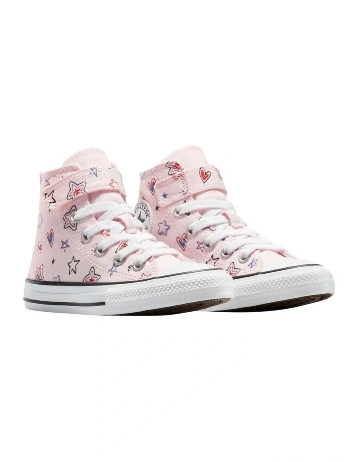 Chuck Taylor All Star Doodles Hi Youth Sneakers in Light Pink image 4