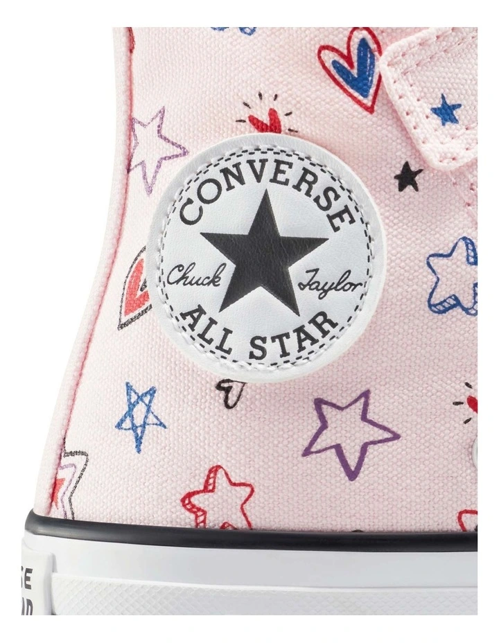 Chuck Taylor All Star Doodles Hi Youth Sneakers in Light Pink image 5