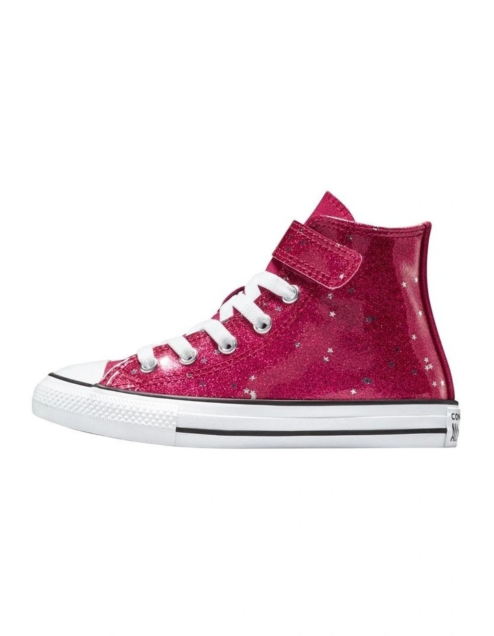 Chuck Taylor All Star Hi Glitter Stars Youth Sneakers In Bright Pink image 2