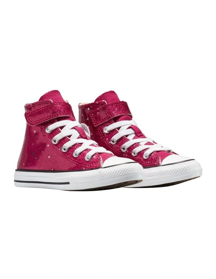 Chuck Taylor All Star Hi Glitter Stars Youth Sneakers In Bright Pink image 4
