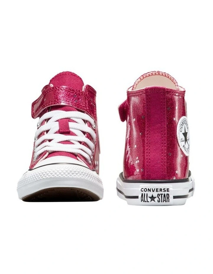 Chuck Taylor All Star Hi Glitter Stars Youth Sneakers In Bright Pink image 6
