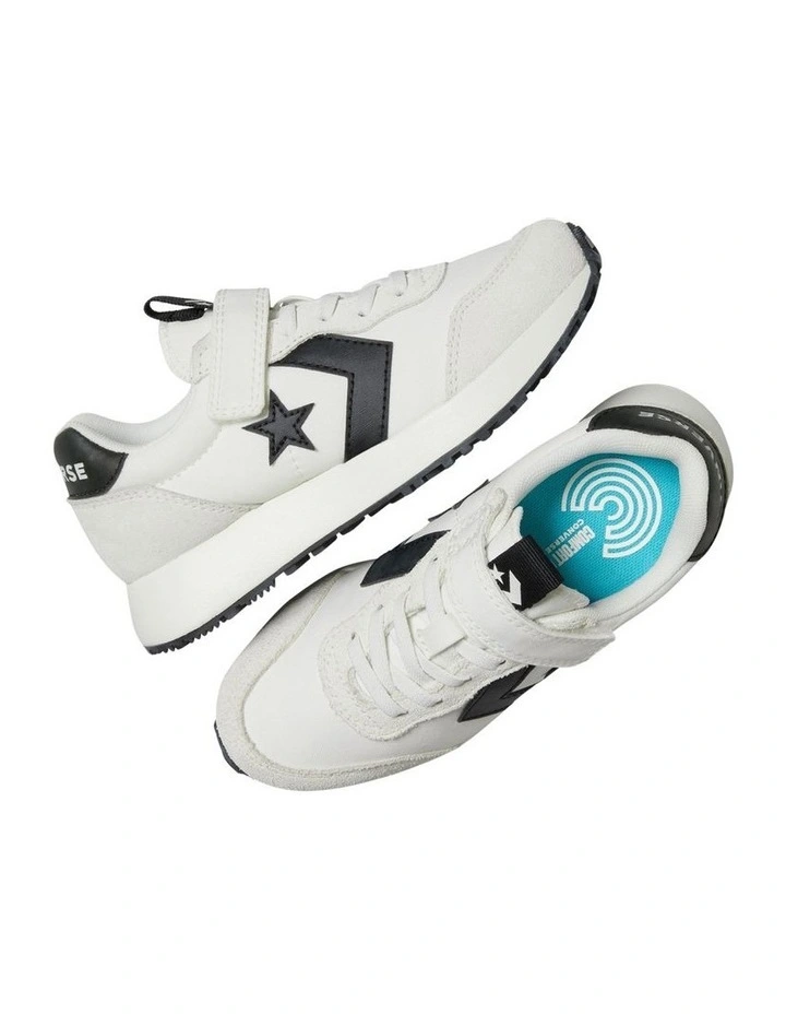 Omega Trainer Self-Fastening Youth Sneakers in Black and White image 3