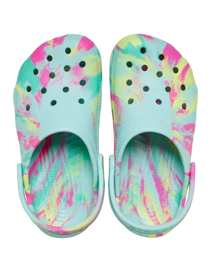 Classic Marbled Clog Youth Beach Sandals in Aquamarine image 3