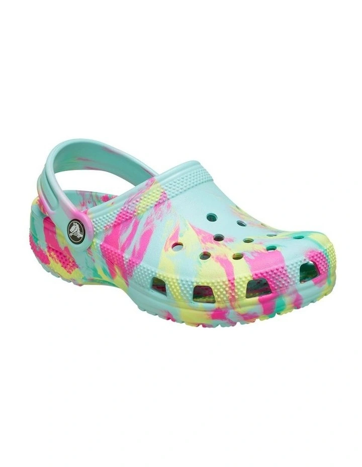 Classic Marbled Clog Youth Beach Sandals in Aquamarine image 4