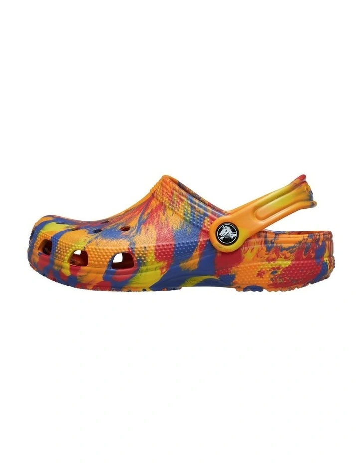 Classic Marbled Clog Youth Beach Sandals in Orange image 2