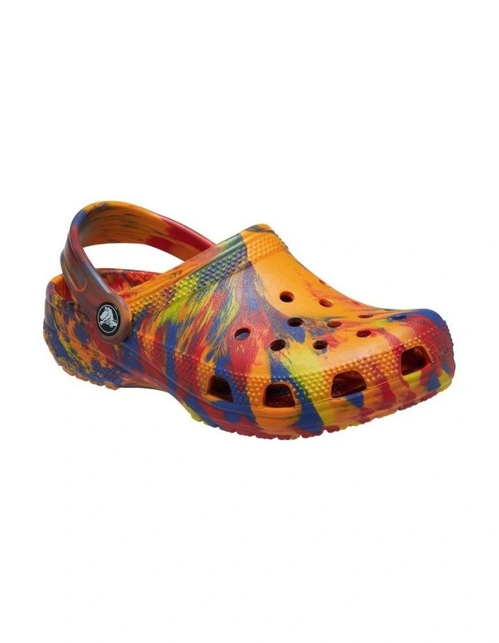 Classic Marbled Clog Youth Beach Sandals in Orange image 4