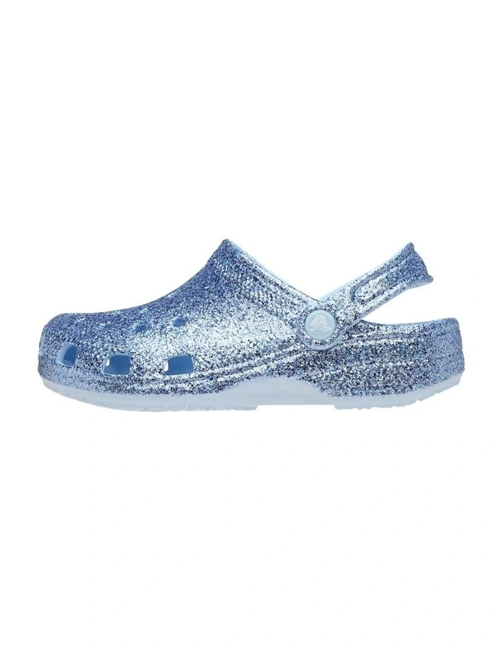 Classic Chunky Glitter Clog Infant Beach Sandals in Blue image 2