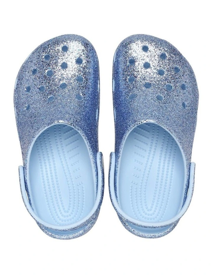 Classic Chunky Glitter Clog Infant Beach Sandals in Blue image 3