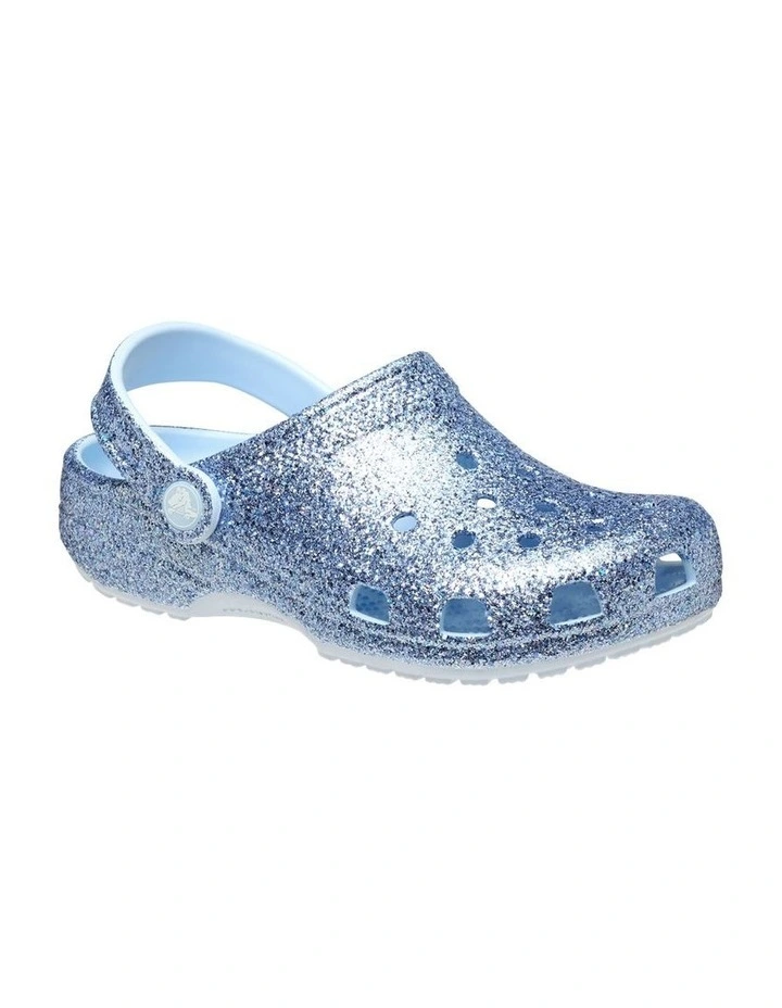 Classic Chunky Glitter Clog Infant Beach Sandals in Blue image 4