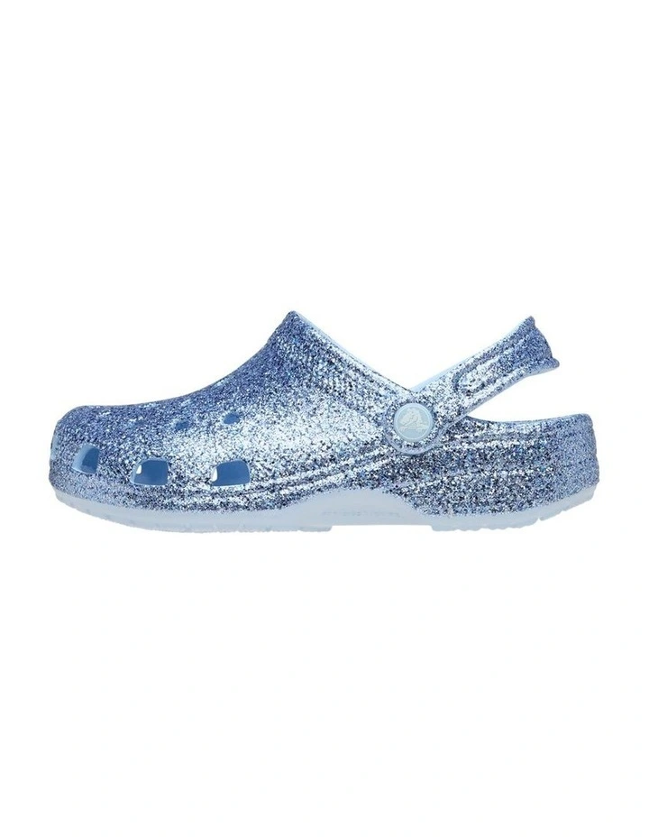 Classic Chunky Glitter Clog Youth Beach Sandals in Blue image 2