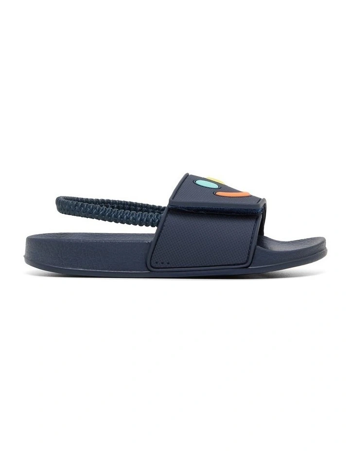 Kanon Smile Slide Beach Sandals in Navy/Multi image 1