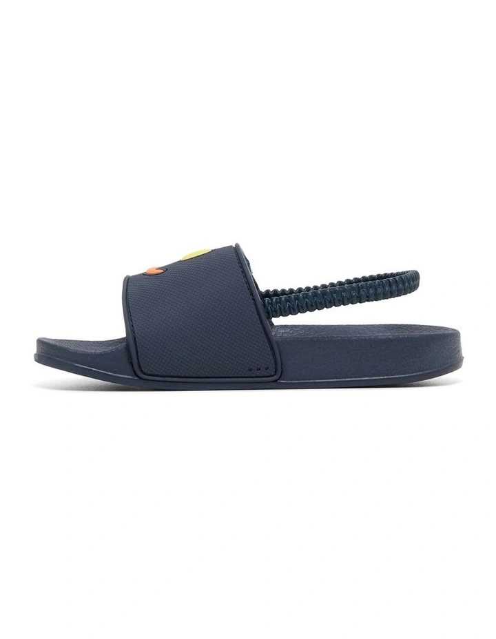 Kanon Smile Slide Beach Sandals in Navy/Multi image 2
