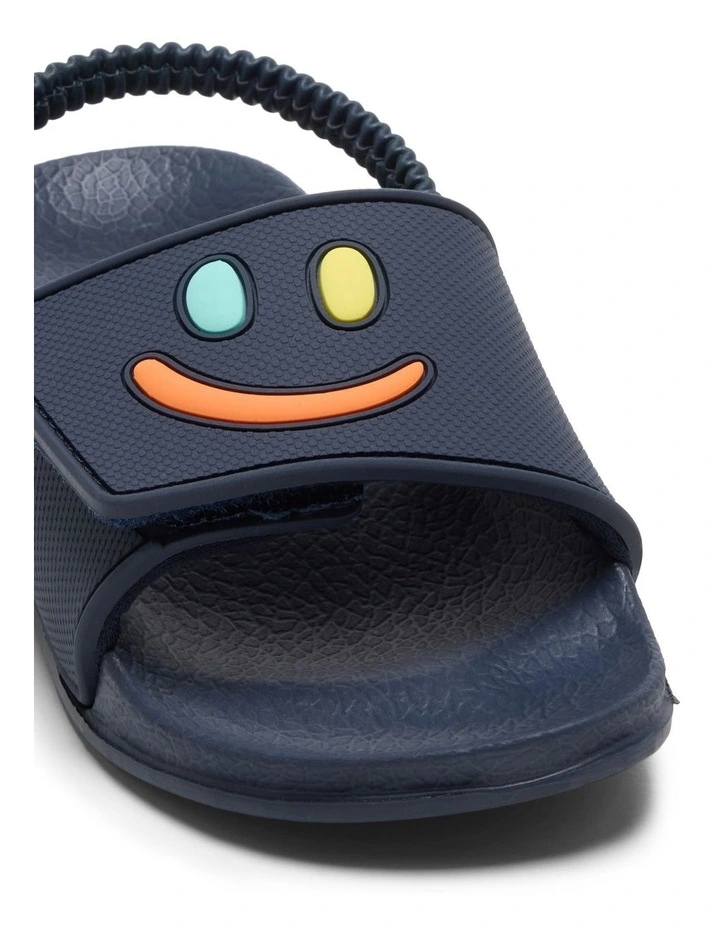 Kanon Smile Slide Beach Sandals in Navy/Multi image 4
