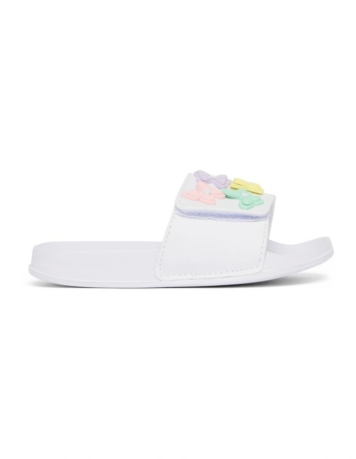 Kenna Butterfly Slide Beach Sandals in White image 1